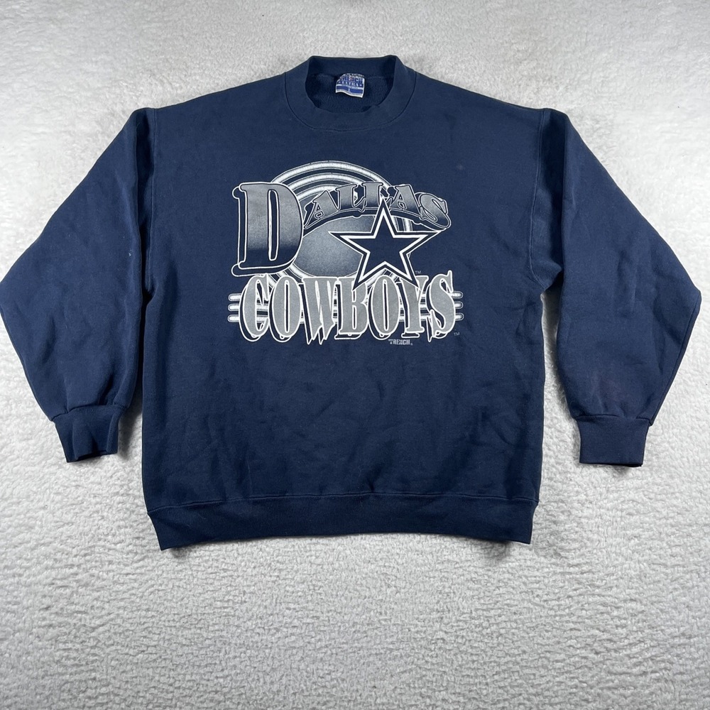 Vintage Trench Ultra Made‎ in USA Dallas  Cowboys Sweatshirt Size Large